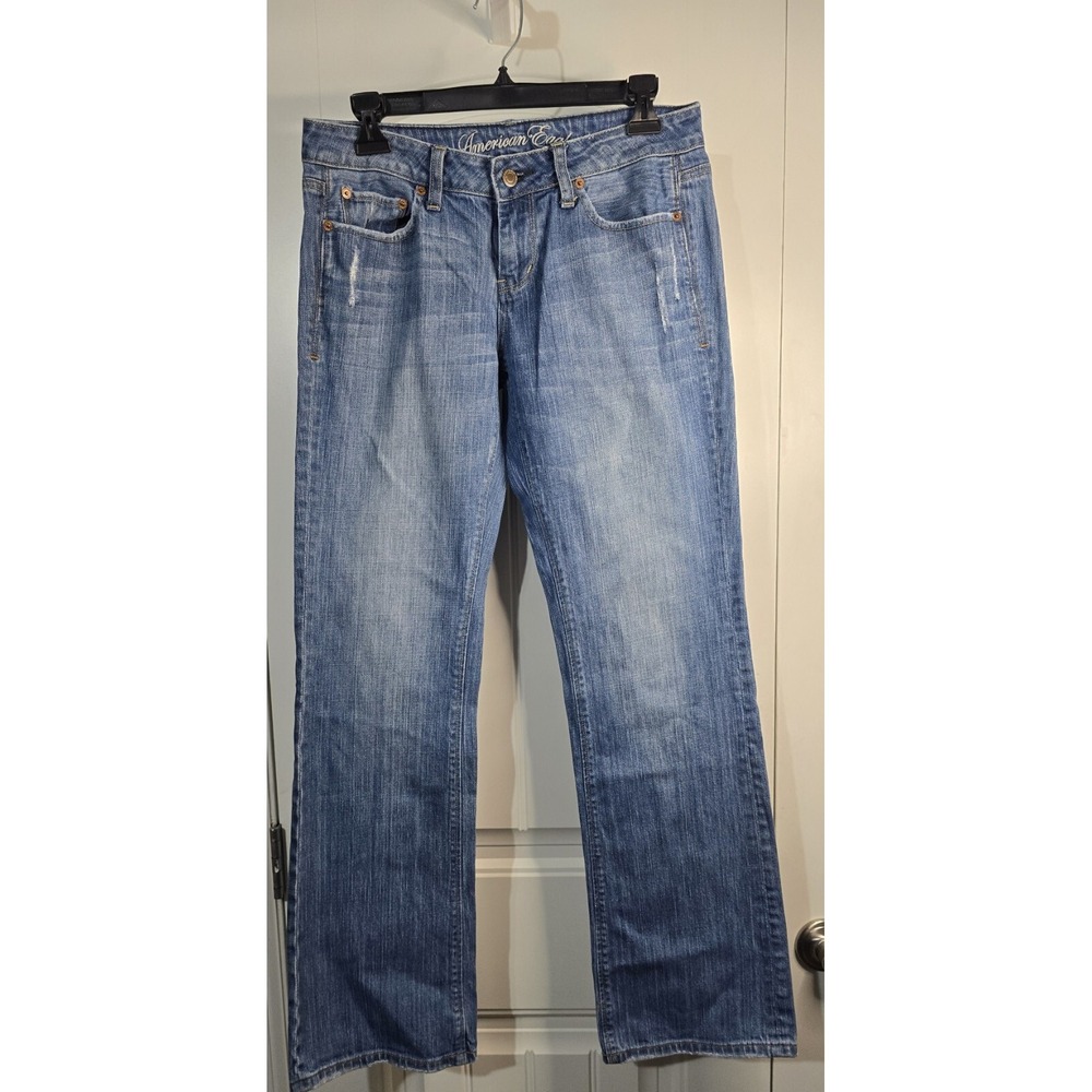 American Eagle True Boot Jeans Womens 4 Regular Blue Medium‎ Wash Stretch Denim